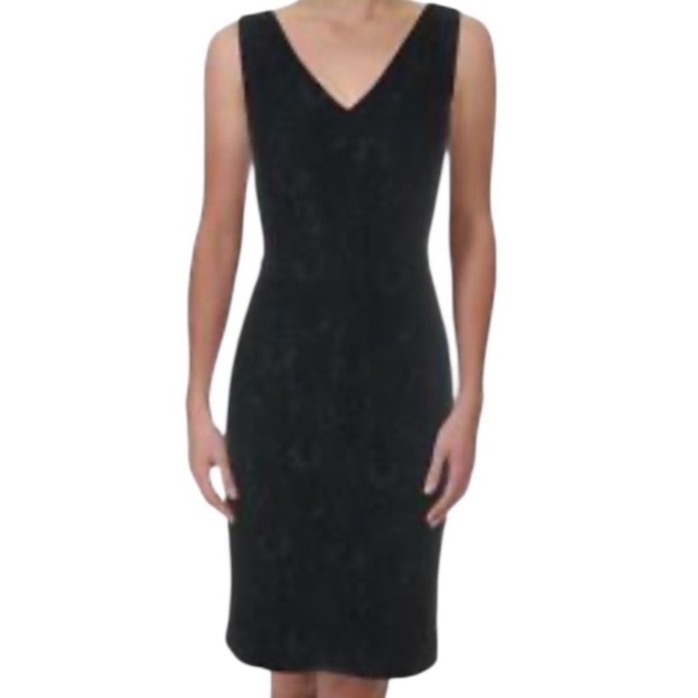 Lauren Black Lace Velvet Dress 12 - Picture 2 of 11